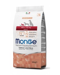 Monge SUPERPREMIUM ALL BREEDS MINI ADULT Salmone e Riso da 2,5 kg cane 